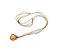 Natural Crystal Gemstone Pendant Necklace Handmade Knotted Rope Cage Adjustable Stone Necklaces Bohemia Statement Jewellery Gift for Women Men Citrine