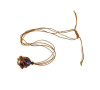Natural Crystal Gemstone Pendant Necklace Handmade Knotted Rope Cage Adjustable Stone Necklaces Bohemia Statement Jewellery Gift for Women Men Amethyst