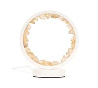 Natural Crystal Halo Design Wellness Table Lamp Raw Stone Healing Light - Citrine ValueLights White One Size