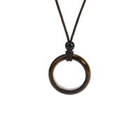 Natural Crystal Hexagonal Pointed Gemstone Pendant Necklace for Women Men|Wire Wrap Charm with Gold Chain Chork Meditation Energy Amulet Jewelry Gifts Tiger Eye