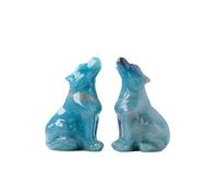 Natural Crystal Hydroxyl Aluminium Wolf Figurine, Handcrafted Stone Sculpture for Home Decor and Energy Healing