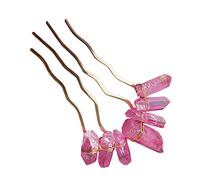Natural Crystal Irregular Creativity Hairpin Women's Rainbow Hair Comb Headwear Party Hair Accessories