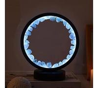 NNOVAT Natural Crystal Lamp, Three Light Modes, Adjustable Brightness, USB Port Power Supply (Black Round Celestite)