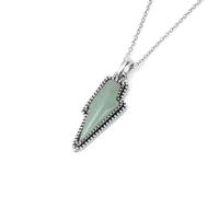 Natural Crystal Lightning Pendant Necklace,Punk Pendent with Silver Chain,Polished Gemstone Choker Gifts for Women Men Birthday Aventurine