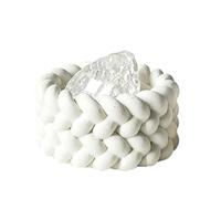 Natural Crystal Mineral Stone Aromatherapy Cup Ornament Essential Oil Diffuser Home Flameless Incense Burner(Translucent White)