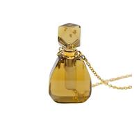 Natural Crystal Necklace Bottle Pendant - Gemstone Chain with Perfume Bottle Essential Oil Diffuser Reiki Healing Jewelry Gifts for Women Men Tea Crystal Chain