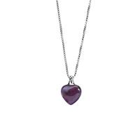 Natural Crystal Necklace for Men Women Heart Pendant Essential Oil Diffuser Perfume Bottle Chain Choker Reiki Energy Gemstone Jewelry Gifts Amethyst Silver Color