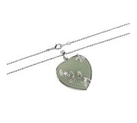Natural Crystal Necklace For Women Dainty Rose Wire Wrapped Heart Pendant Necklace Healing Crystal Pendant Silver Bead Chain Jewellery Gifts For Mum Women Aventurine