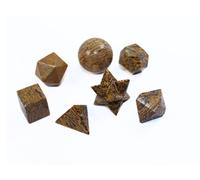 Natural Crystal Platonic Solid 7 Geometry Set - Sacred Geometry Chakra Crystals for Meditation, Reiki, Healing & Décor - Crystal Energy Shapes for Spiritual Balance (Miriam Jasper)