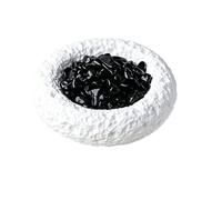 Natural Crystal Raw Stone Ornament Demagnetizing Plaster Bowl 100g Chips Aventurine Rose Quartz Obsidian(Nero)
