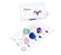 Natural Crystal Raw Stone Set for 12 Zodiac Signs DIY Mineral Standard Tutorial PP Box 1 Aries to Scorpio