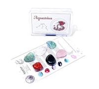 Natural Crystal Raw Stone Set for 12 Zodiac Signs DIY Mineral Standard Tutorial PP Box 1 Aries to Scorpio