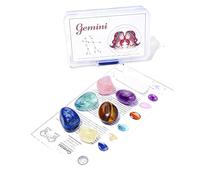 Natural Crystal Raw Stone Set for 12 Zodiac Signs DIY Mineral Standard Tutorial PP Box 1 Aries to Scorpio