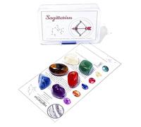 Natural Crystal Raw Stone Set for 12 Zodiac Signs DIY Mineral Standard Tutorial PP Box 1 Aries to Scorpio(Sagittarius)