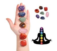 Natural Crystal Raw Stone Specimen Set, 7 Chakra Gemstones, Healing Stones, Crystals and Agate, Meditation, Purify Magnetic Field & Yoga Kit for Energy Work & Spiritual Practice Reiki, Gift for Women