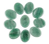 Natural Crystal Reiki Healing Quartz Mini Palm Thumb Worry Stone (Set of 2)(Green Aventurine)