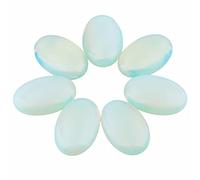 Natural Crystal Reiki Healing Quartz Mini Palm Thumb Worry Stone (Set of 2) (Opalite)