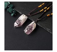 Natural Crystal Rough 1PC Natural Sapphire Stone Pendant with Pink Quartz Amethyst Necklace for Women& Stone Mineral Specimen (Color : 233, Size : 1pc)