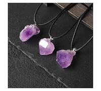 Natural Crystal Rough 1PC Natural Sapphire Stone Pendant with Pink Quartz Amethyst Necklace for Women& Stone Mineral Specimen (Color : 233, Size : 1pc)