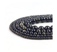 Natural Crystal Rough Natural Black Obsidian Stone Round Loose Beads for Jewelry Making DIY Bracelet Accessories 4 6 8 10 12 mm Wholesale Home Decoration Crystal (Size : 6mm 60-63pcs)