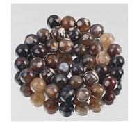 Natural Crystal Rough Natural Faceted Brown Stripe Sardonyx Agates Stone Loose Spacer Beads for Jewelry Making DIY Bracelet Necklace Accessories Home Decoration Crystal (Size : 6mm 60-63pcs)