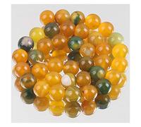 Natural Crystal Rough Natural Stone Yellow Green Agates Bead Round Loose Spacer Beads for Jewelry Making 6/8/10/12MM DIY Necklace Bracelet 15" Home Decoration Crystal (Size : 12mm 28-30pcs)