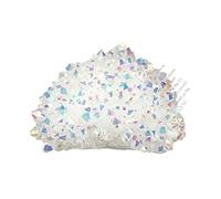 Natural Crystal Rough Quartz Decoration Natural White Crystal Cluster Electroplating Sedimentation Seven Rainbow Anti -demagnetization Purification ore Office Ornaments (Size : 20-40g)