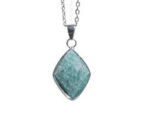 Natural Crystal Semi-Precious Stone Pendant Necklace - Amethyst, Rose Quartz, Lapis Lazuli Water Drop Triangle Shaped Jewelry