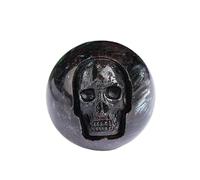 Natural Crystal Skull Half-Gem Ghost Head Carving - Handcrafted Gemstone Art Sculpture for Halloween Décor, Home Décor, or Gift