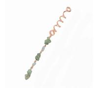 Natural Crystal Stone Dreadlock Accessories, Hair Braid Jewelry with Healing Crystal Pendants,for Woman Hair Styling(Long Dark Green)