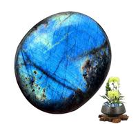 Natural Crystal Stones - Blue Moonstone, Decorative Natural Palm Moonstone | Collectible Moon Stone for Home, Working Place, Portable Polished Crystal Stone for Fish Tank, Crystal Palm Stone