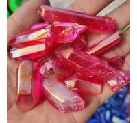 Natural Crystal Titanium Rose Pink Aura Quartz Crystal Cluster Energy Healing Specimen Gift (Size : 100g)
