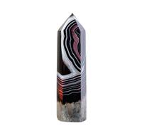 Natural Crystal Tower | Black Red Wrapped Agate 67cm | Polished Single Point Obelisk - Home Office Desk Decor