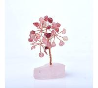 Natural Crystal Tree Amethyst Rose Quartz Olivine Lucky Tree Decor Agate Slices Stone Mineral Ornaments Home Decor Gifts,Crimson,1pcs