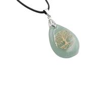 Natural Crystal Tree of Life Yoga Pendant Necklace - Semi-Precious Stone Jewelry