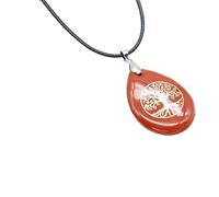 Natural Crystal Tree of Life Yoga Pendant Necklace - Semi-Precious Stone Jewelry