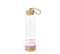 Natural Crystal Water Bottle Travel Gemstone Glass Bottles Healing Point Reiki Elixir Quartz For Making Crystal Infused Gem Water Makes Liquids Taste Better