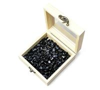 Natural Crystal Wooden Demagnetizing Stone Storage Box Purifying Bowl Utensil(Nero,12 * 12 * 5cm)