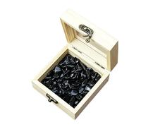 Natural Crystal Wooden Demagnetizing Stone Storage Box Purifying Bowl Utensil(Nero,9 * 9 * 4.5cm)