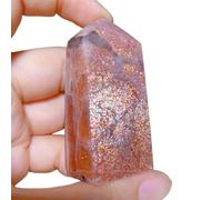 Natural Crystals Gem Sunstone Towers Flashy Point Stones Healing Mineral Energy Home Decorations Gifts,59mm
