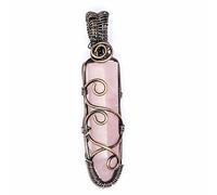 Natural crystalvintage hexagonal column winding crystal pendant amethyst rose quartz sweater chain unisex spring and autumn necklace jewelry - 1 PC Rose Quartz One Size