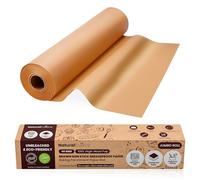 Natural Cuisine Brown Baking Paper Jumbo Roll - 75m x 38cm Unbleached Greaseproof Non-Stick Parchment Paper - 300 sq ft - Double-Sided Siliconised - 40gsm Virgin Wood Pulp - Kosher & Halal