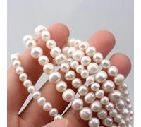 Natural Cultured Freshwater Pearl Peacock Grey 7-8mm Nearround Loose Beads-White pearl-4-5mm