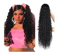 Natural Curly Extensions Deep Wave Drawstring Ponytail Brazilian Human Hair Ponytail Hair Perfect Looking(12inches)
