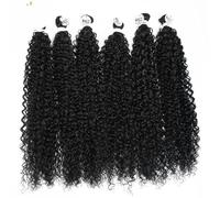 Natural Curly Hair Extensions Long Synthetic Jerry Curly Bundles Ombre Blonde Fake Hair For Women Heat Resistant Wave-Natural Black1B-26inches 65cm-3 pcs