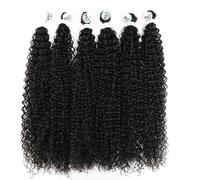 Natural Curly Hair Extensions Long Synthetic Jerry Curly Bundles Ombre Blonde Fake Hair For Women Heat Resistant Wave-Dark Brown2-28inches 70cm-3 pcs
