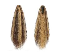 Natural Curly Ponytail Wig Clip In Hair Extensions Hair Ponytail Wig Water Wave Hairpiece False Deep Wave Grab Clip Perfect Looking(SU88 4H27)
