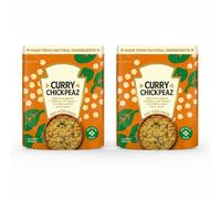 Natural Curry Chickpeas with Spinach in Coconut Sauce, Vegetarian Ready Meal, 250g,Pack Of 2