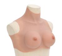 (natural, d/ silicon) vidaXL Silicone Breastplate for Crossdressers Fake Breast Forms Tan H Cup