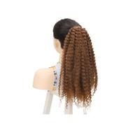 Natural Daily Use Women's Synthetic Ponytail Loose Deep Curly Hair Extension with Ring Afro Fluffy Hairpiece Perfect Looking(#6)